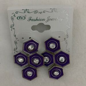 Purple Fashion Earrings NWOT